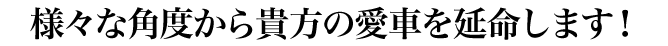 様々な角度から貴方の愛車を延命します！