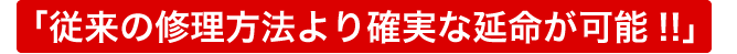 従来の修理方法より確実な延命が可能