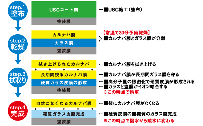 ガラス膜完成までの流れ